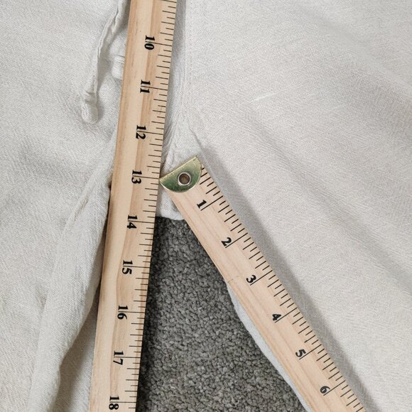 Time and Tru Women's Pants Sz L White Linen Rayon Wide Leg Drawstring Resortwear - Picture 8 of 10